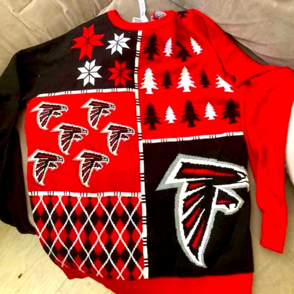 2 Official NFL Falcons ugly Christmas sweaters. Smoke/ pet free